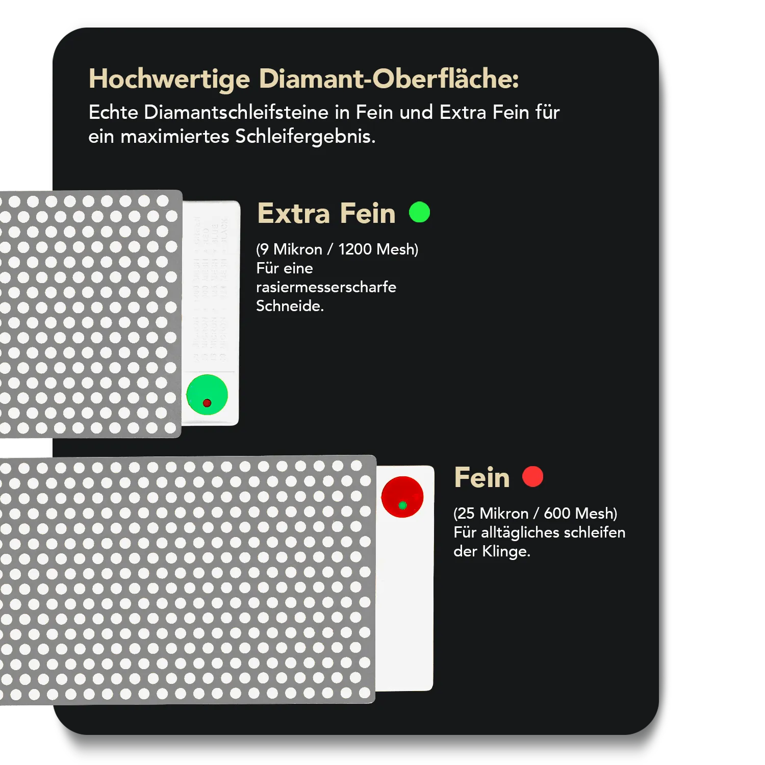DuoSharp® Hardcoat™ Diamant Schleifstein 8" mit Basis Fein / Extrafein, W8EF-H-WB