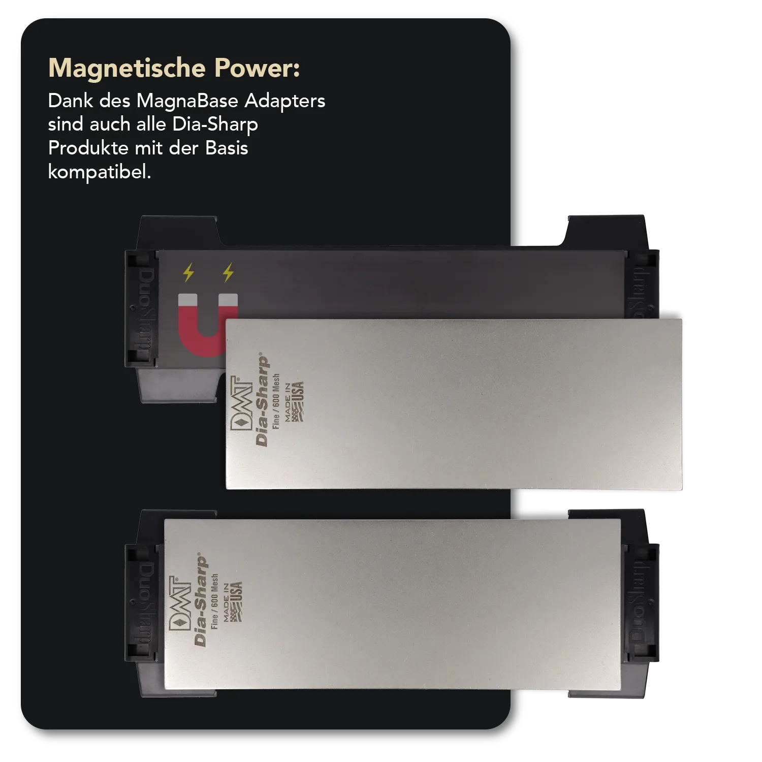 DuoBase Basis mit Magnabase Adapter, B8250-MBA 8" Dia-Sharp DMT Diamant Schleifstein Set
