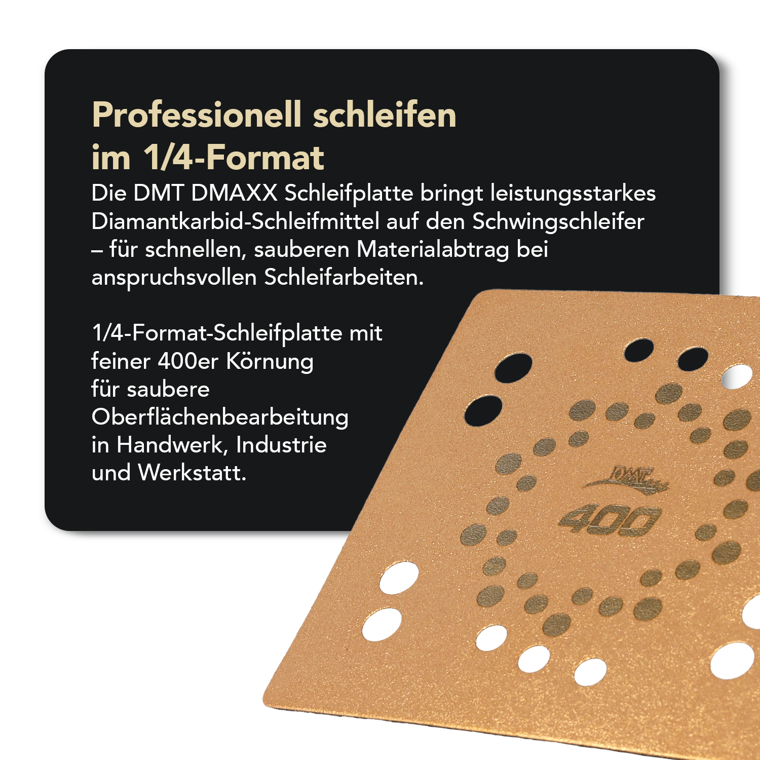 DMAXX 1/4 Blatt Schleifplatte - Körnung 400