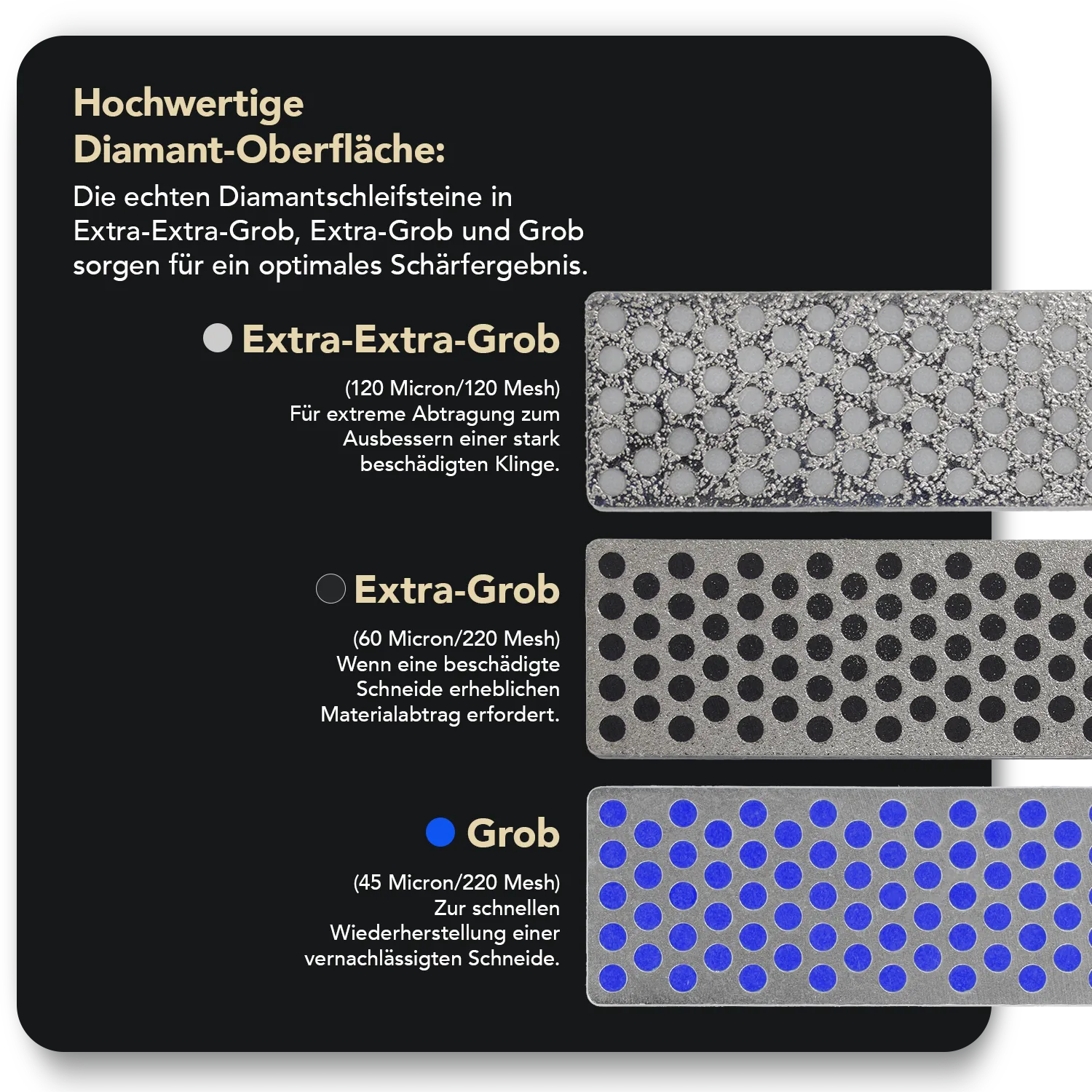 Ski & Snowboard Diamond Whetstone™ Diamant Taschenschleifstein 70mm Extra-Extragrob / Extragrob / Grob, WS7K2