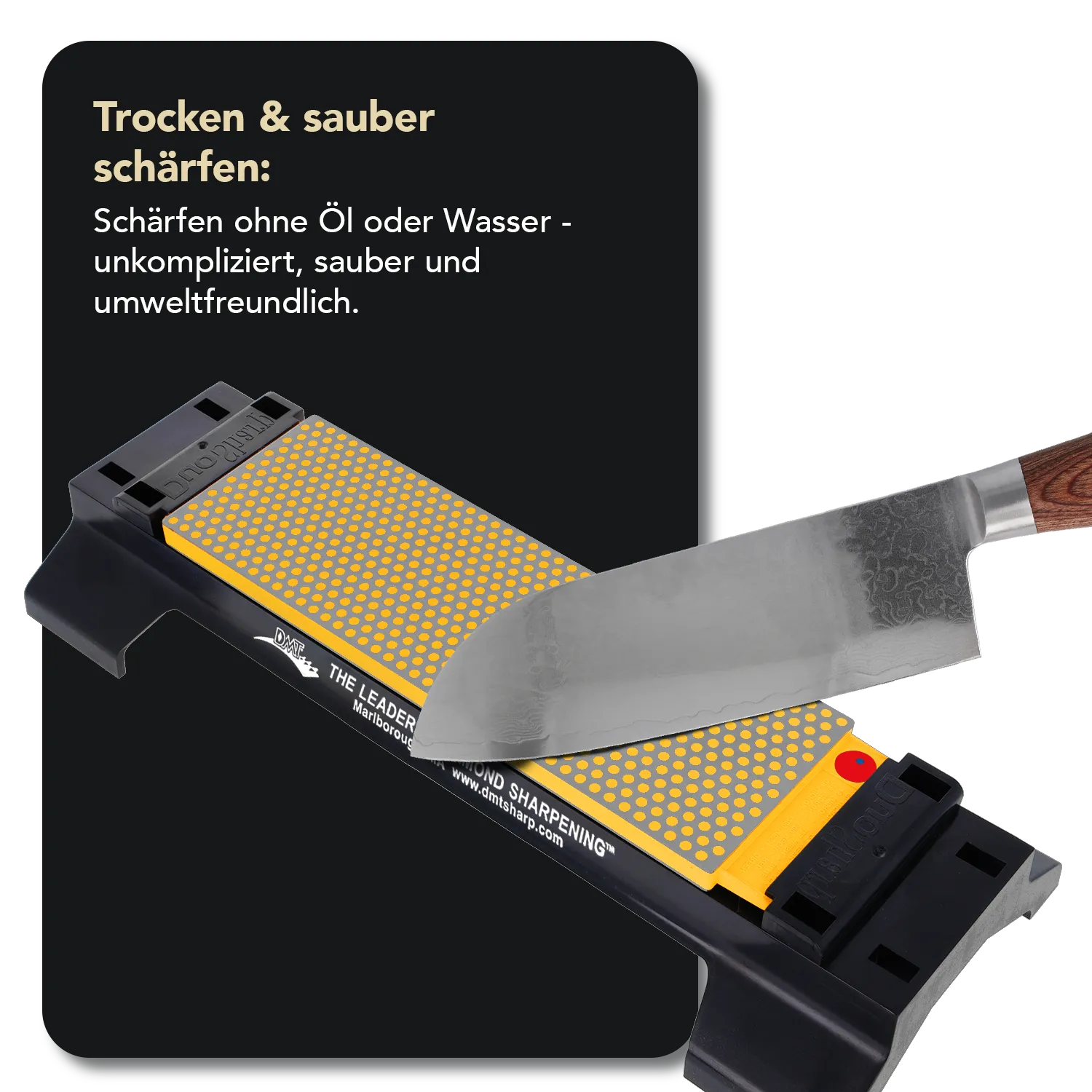 DuoSharp® Diamant Schleifstein 8" mit Basis Grob / Fein, W8FC-WB