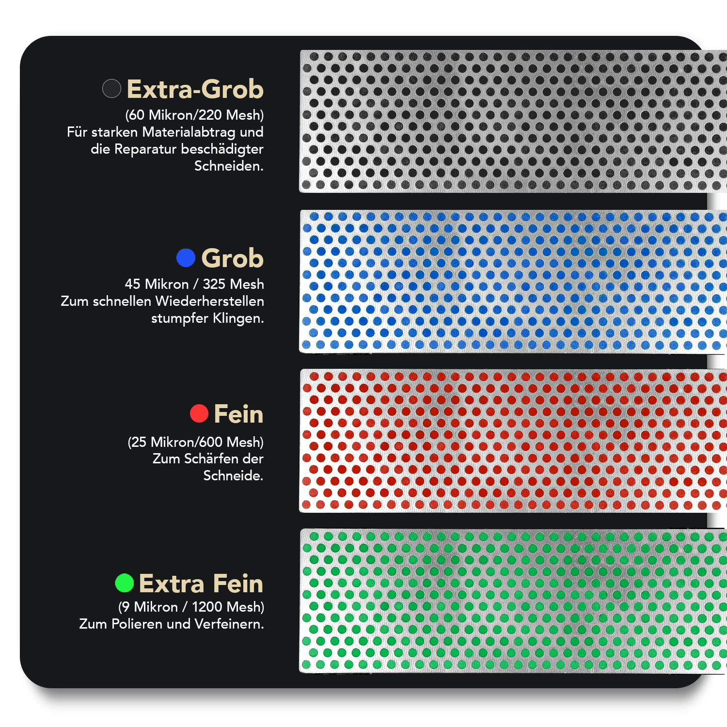 Diamond Whetstone™ Diamant Schleifsteine in Kunststoffbox 6" Extrafein / Fein / Grob / Extragrob, W6EFCX-KIT