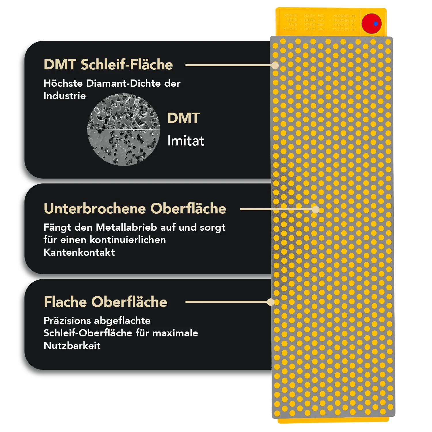 DuoSharp® Diamant Schleifstein 8" mit Basis Grob / Fein, W8FC-WB