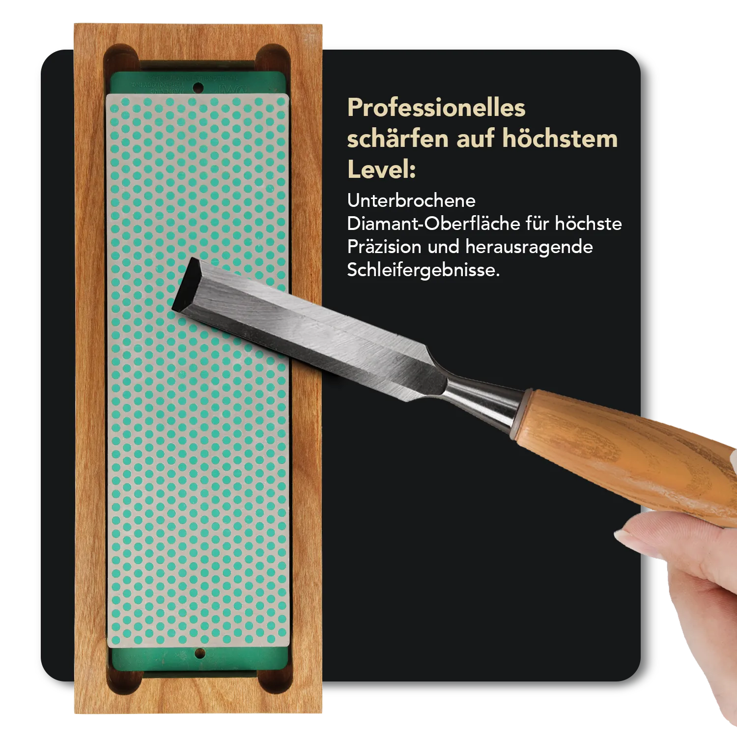 Diamond Whetstone™ Diamant Schleifstein in Holzbox 8" Extrafein, W8E