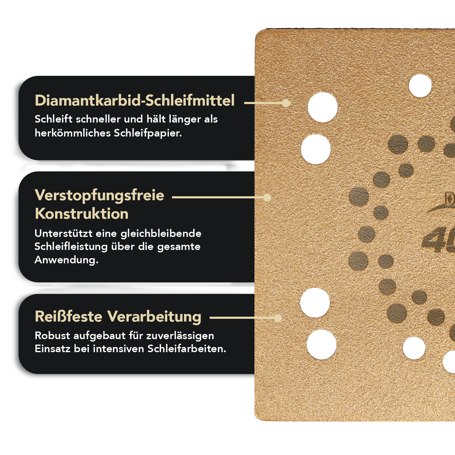 DMAXX 1/4 Blatt Schleifplatte - Körnung 400