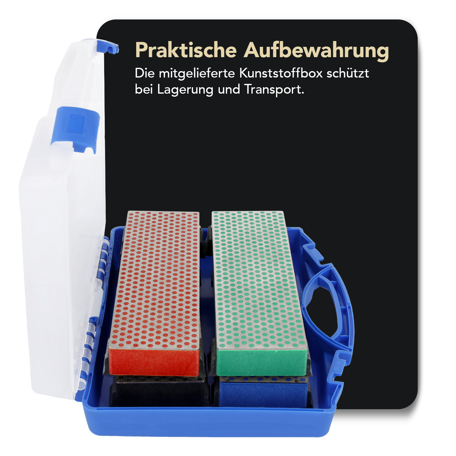 Diamond Whetstone™ Diamant Schleifsteine in Kunststoffbox 6" Extrafein / Fein / Grob / Extragrob, W6EFCX-KIT