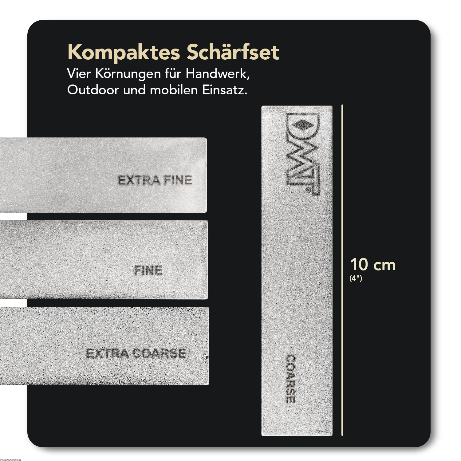 Dia-Sharp® Diamant Taschenschleifstein 4" Kit, D4K