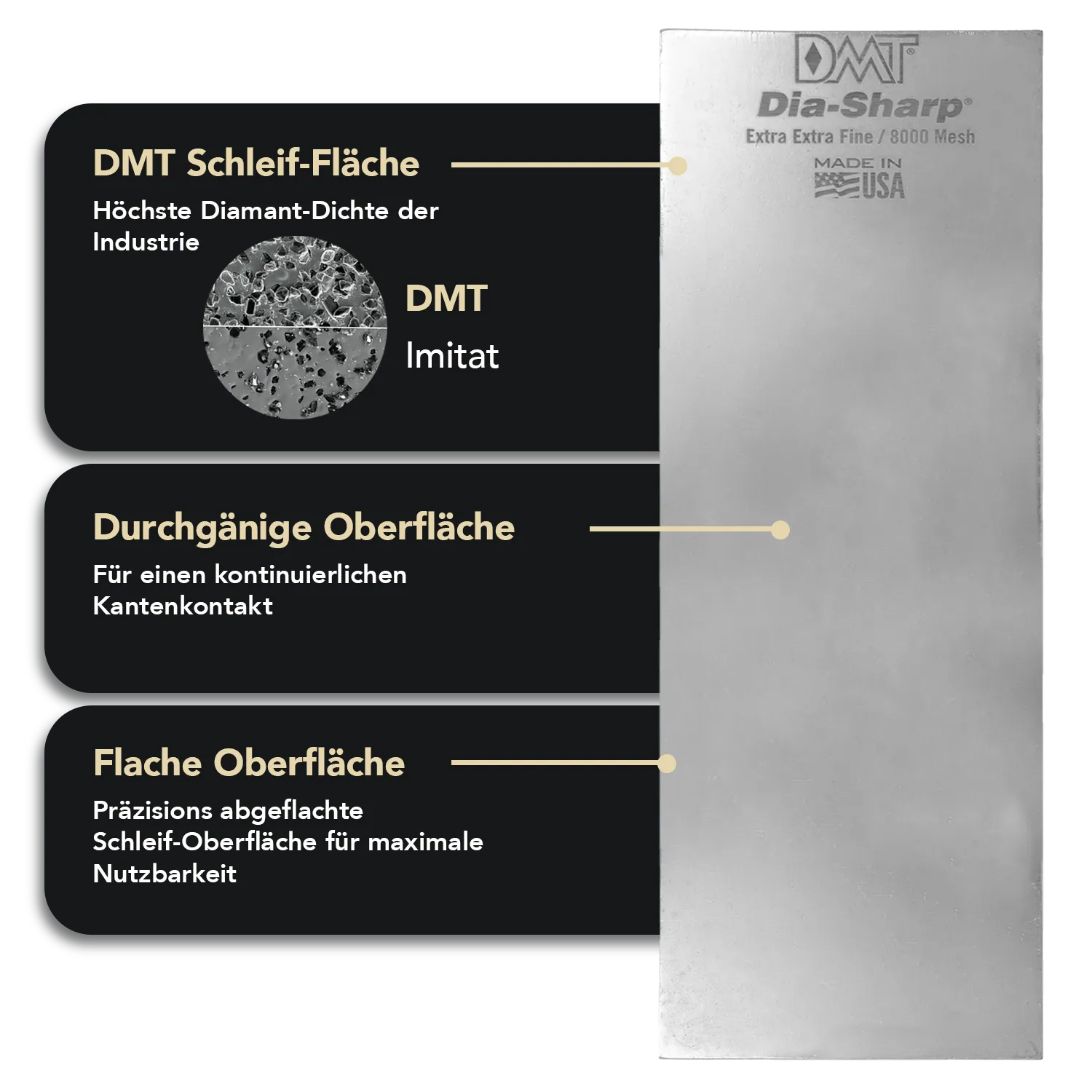 Dia-Sharp® Diamant Schleifstein 8" Extra-Extrafein, D8EE