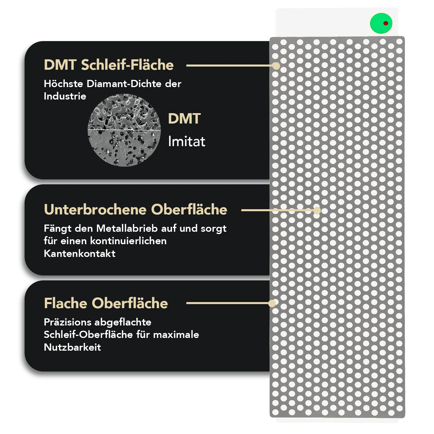 DuoSharp® Hardcoat™ Diamant Schleifstein 8" mit Basis Fein / Extrafein, W8EF-H-WB