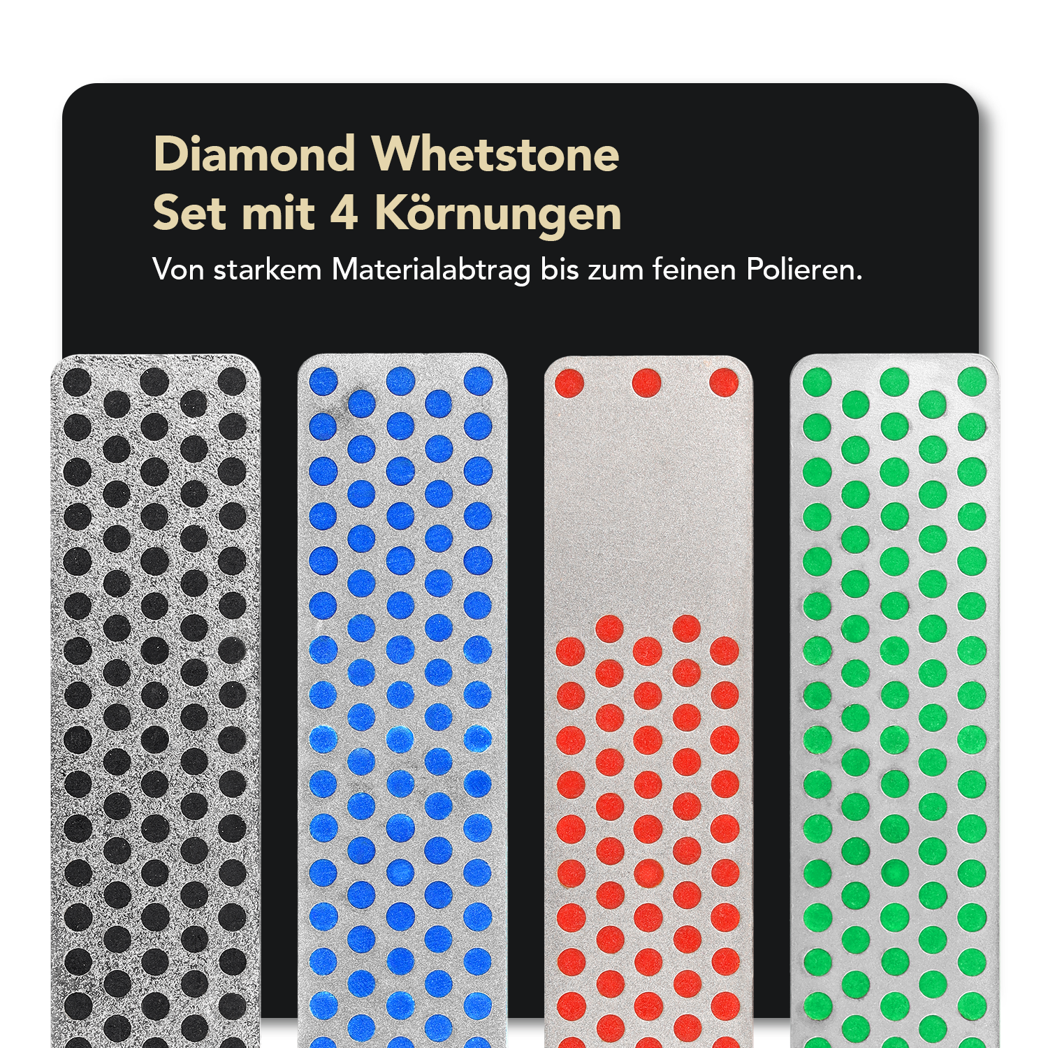 Diamond Whetstone™ Diamant Mini-Schleifstein 4" Kit Extragrob / Grob / Fein / Extrafein, W4K