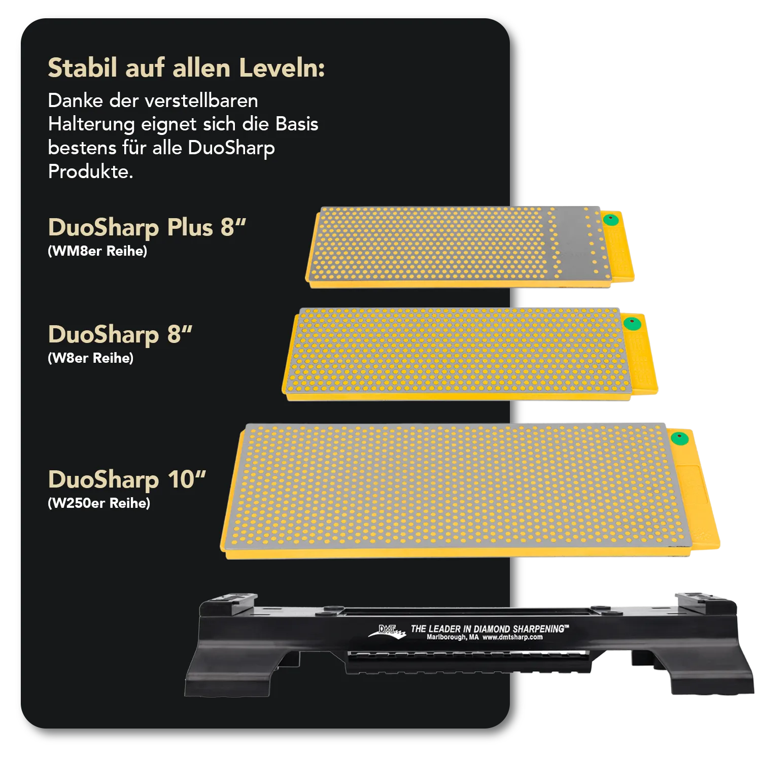DuoBase Basis für DuoSharp® Scheifsteine 8" & 10", B8250 DuoBase Basis mit Magnabase Adapter, B8250-MBA