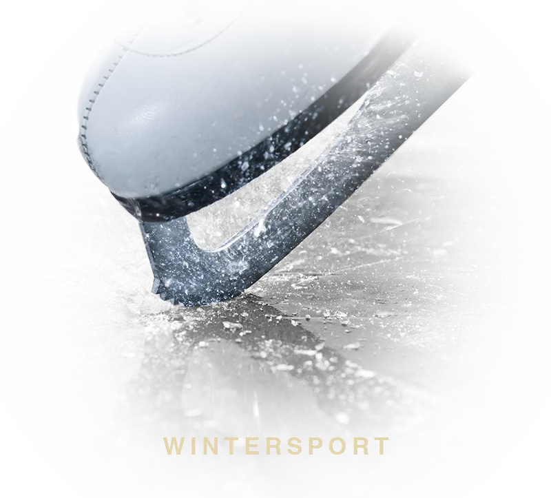 Schlittschuhkufe bremst auf Eis