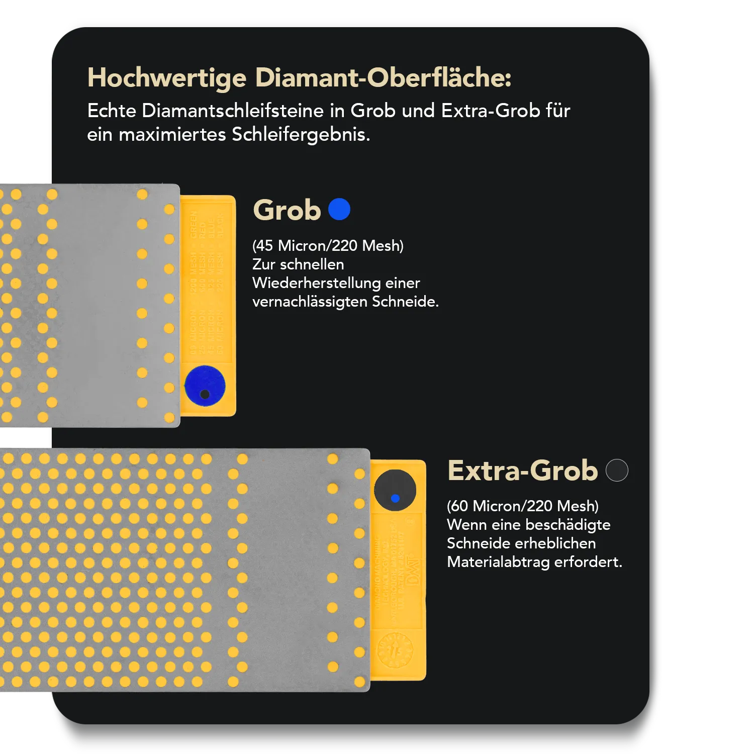 DuoSharp®Plus™ Diamant Schleifstein 8" mit Basis Extragrob / Grob, WM8CX-WB