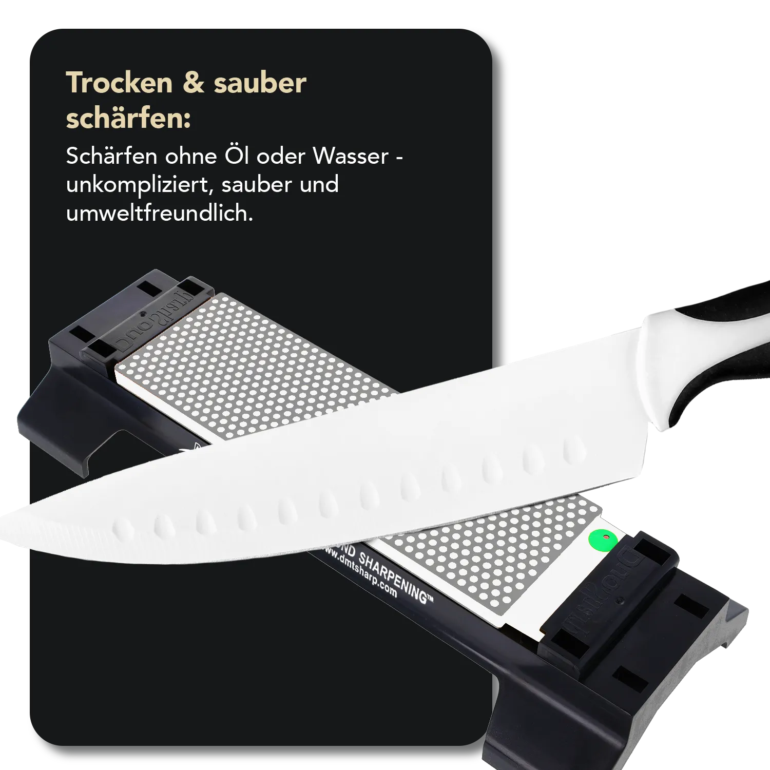 DuoSharp® Hardcoat™ Diamant Schleifstein 8" mit Basis Fein / Extrafein, W8EF-H-WB