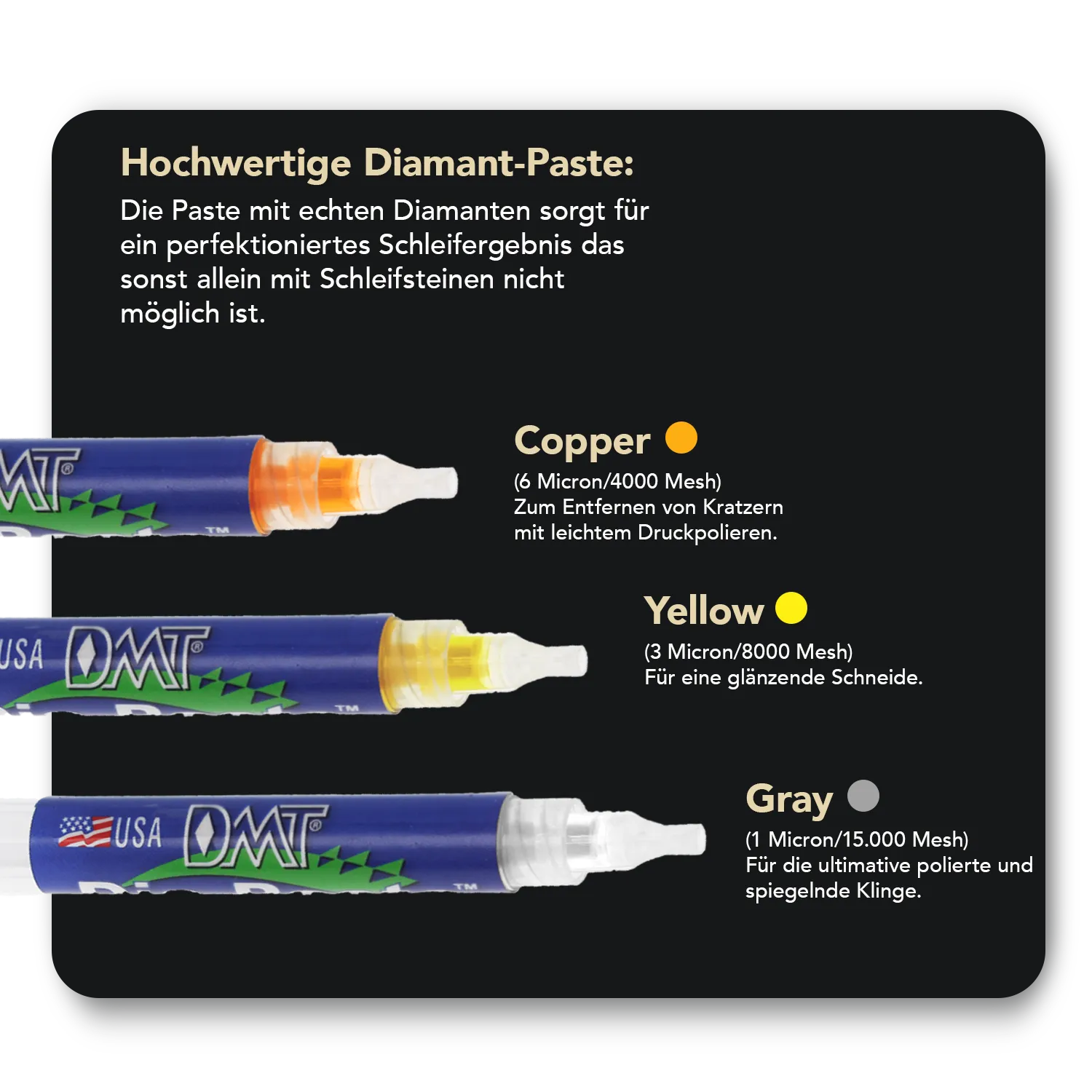 Dia-Paste™ Diamantschleifpaste 3er Set, DPK Dia-Paste™ Diamantschleifpaste 3er Set, DPK